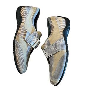 Helle sport Romu’s shoe tan suede zebra rhinestone buckle Size 37